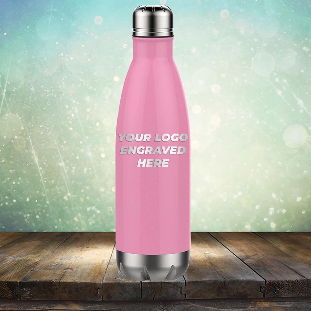 Custom water bottles with business logo laser engraved branded screw top cola 17 oz bottle pink