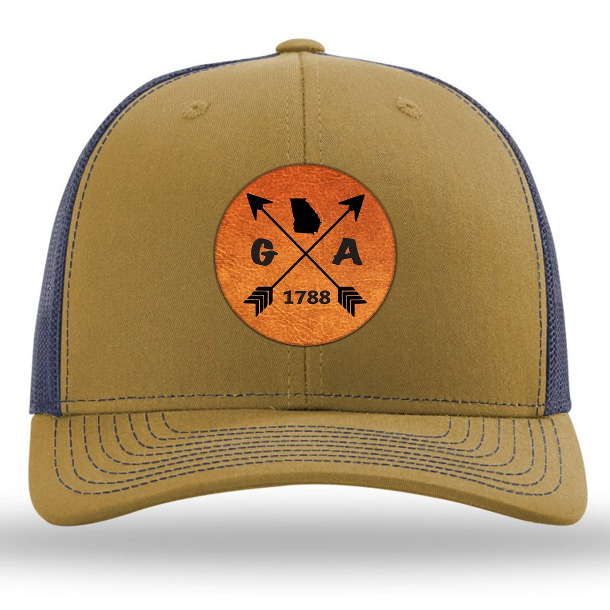 Georgia State Arrows - Leather Patch Trucker Hat