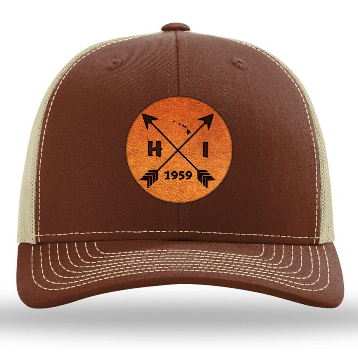Hawaii State Arrows - Leather Patch Trucker Hat