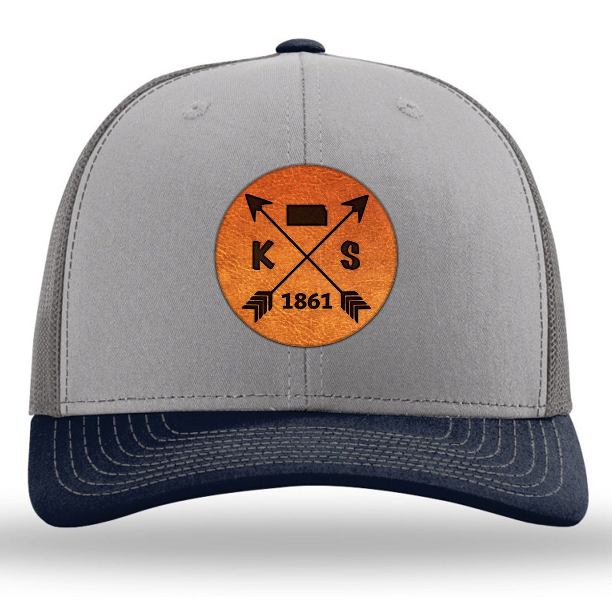 Kansas State Arrows - Leather Patch Trucker Hat