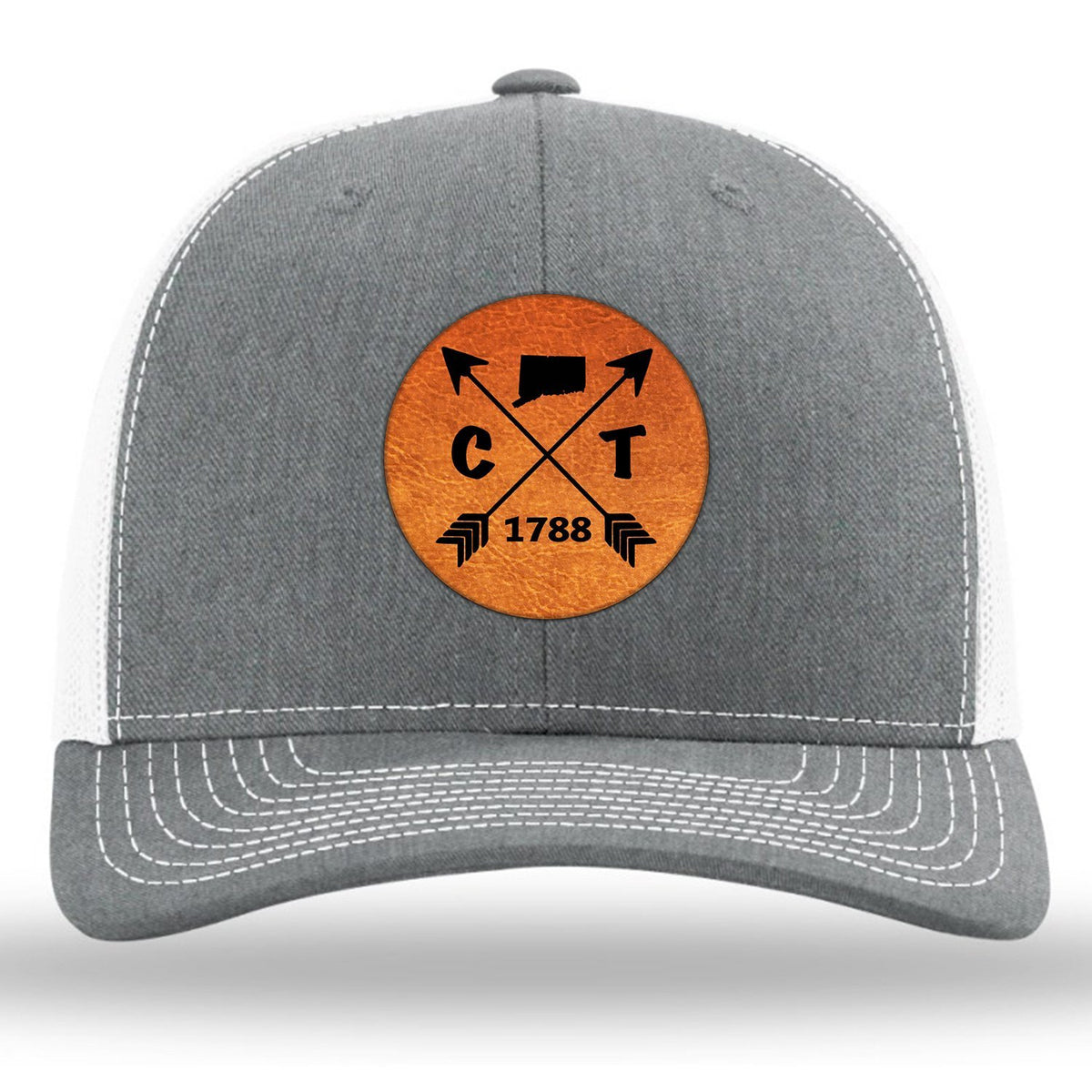 Connecticut State Arrows - Leather Patch Trucker Hat