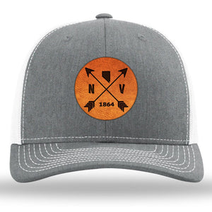 Nevada State Arrows - Leather Patch Trucker Hat