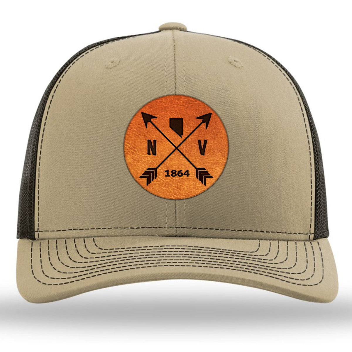 Nevada State Arrows - Leather Patch Trucker Hat