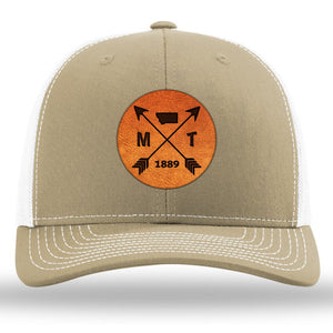 Montana State Arrows - Leather Patch Trucker Hat
