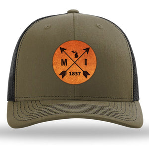 Michigan State Arrows - Leather Patch Trucker Hat