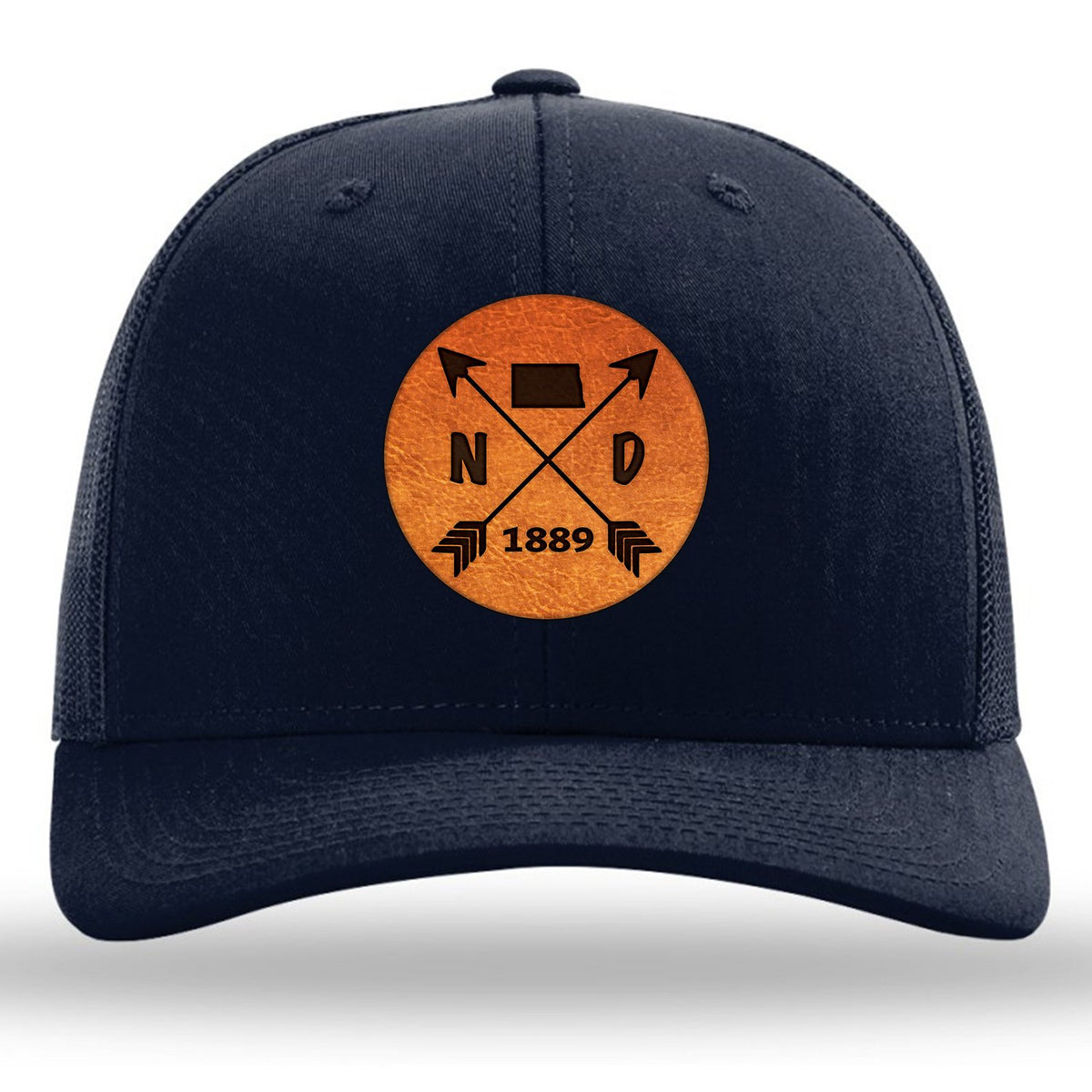 North Dakota State Arrows - Leather Patch Trucker Hat