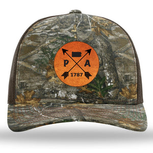 Pennsylvania State Arrows - Leather Patch Trucker Hat