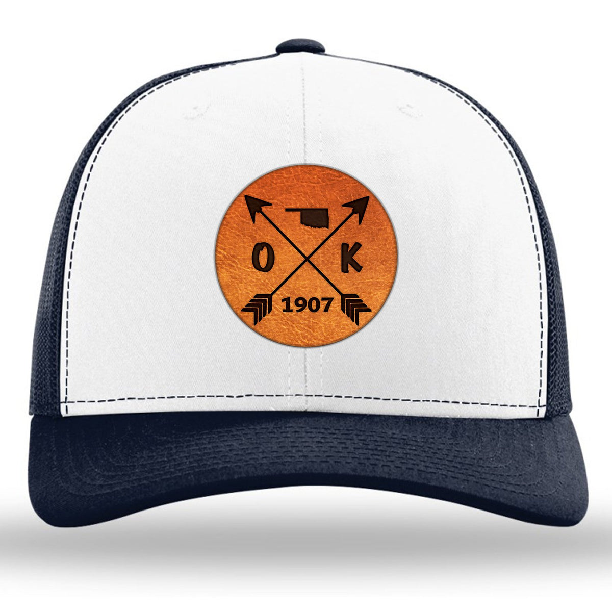 Oklahoma State Arrows - Leather Patch Trucker Hat