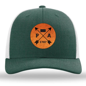 Pennsylvania State Arrows - Leather Patch Trucker Hat