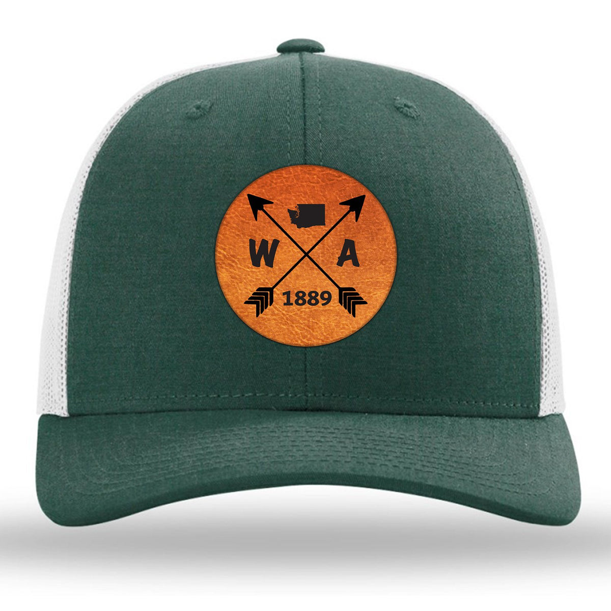 Washington State Arrows - Leather Patch Trucker Hat