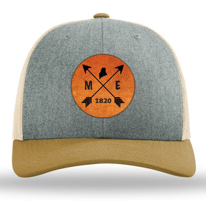 Maine State Arrows - Leather Patch Trucker Hat