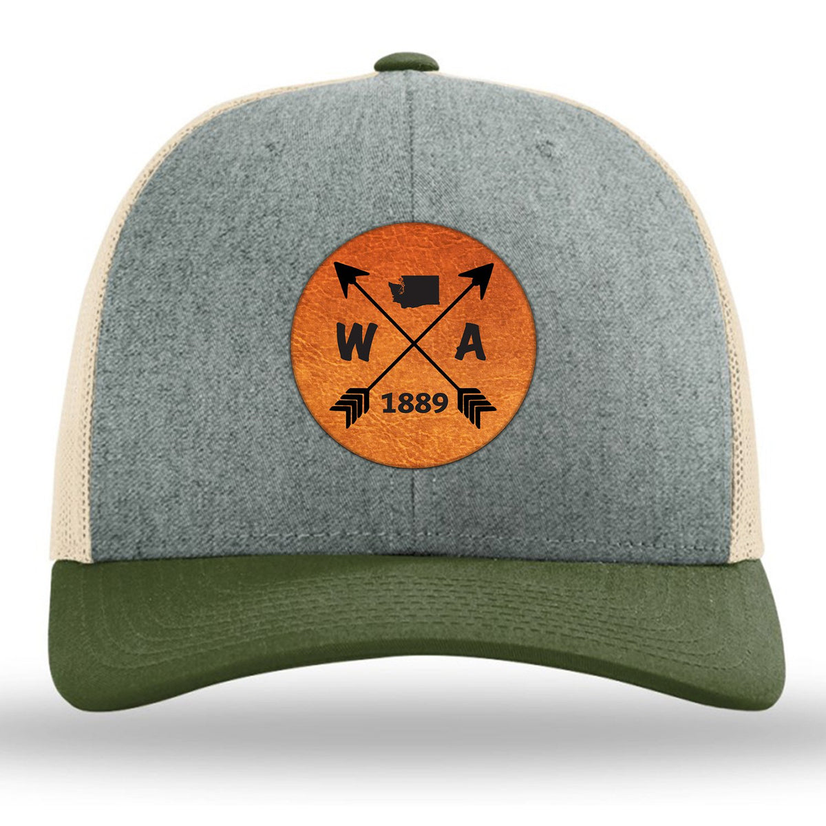 Washington State Arrows - Leather Patch Trucker Hat