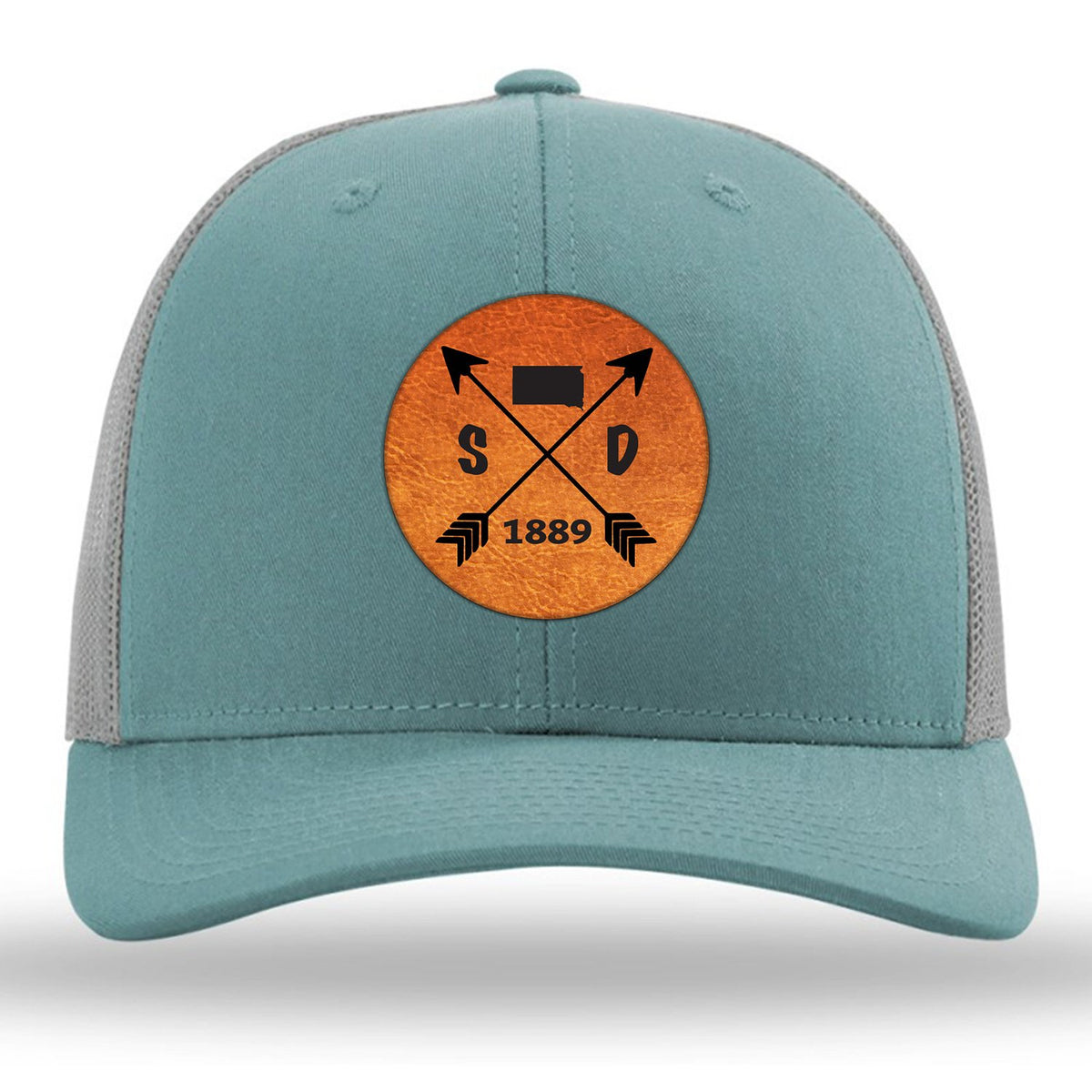 South Dakota State Arrows - Leather Patch Trucker Hat