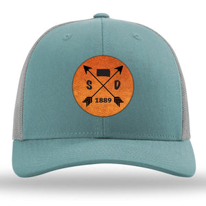 South Dakota State Arrows - Leather Patch Trucker Hat